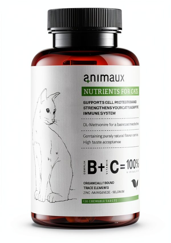 animaux – nutrients for Cats, All-Natural Cat Vitamins, Cat Essentials to Strengthen The Immune System & Natural Cell Protection, Healthy Skin & Shiny Coat, 120 Chewable Tablets, 120 Days Supply-0