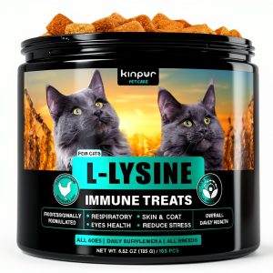 Lysine Cat Treats with Natural Vitamins & Trace Minerals - Daily Immune Support for Cats & Kittens That Eases Sneezing, Runny Nose, Watery Eyes - Promotes Respiratory Health, Normal Eye Function 135-0