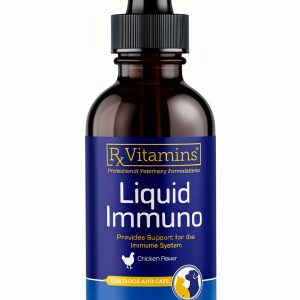 Rx Vitamins Liquid Immuno - with L-Lysine for Cats and Dog Health - Reishi Mushroom Supplement for Dogs & Cat Immune Support - Vitamins for Dogs and Dog Eye Supplements with Lutein - Chicken (2oz)-0