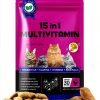 15 in 1 Cat Multivitamin Treats by FANGCUN with Omega 3 & Prebiotics-0
