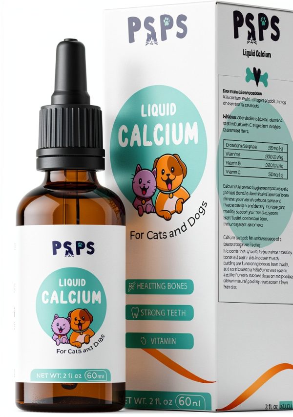 Calcium Liquid for Dogs and Cats by Psps 2 Fl Oz with Vitamins A C D-0