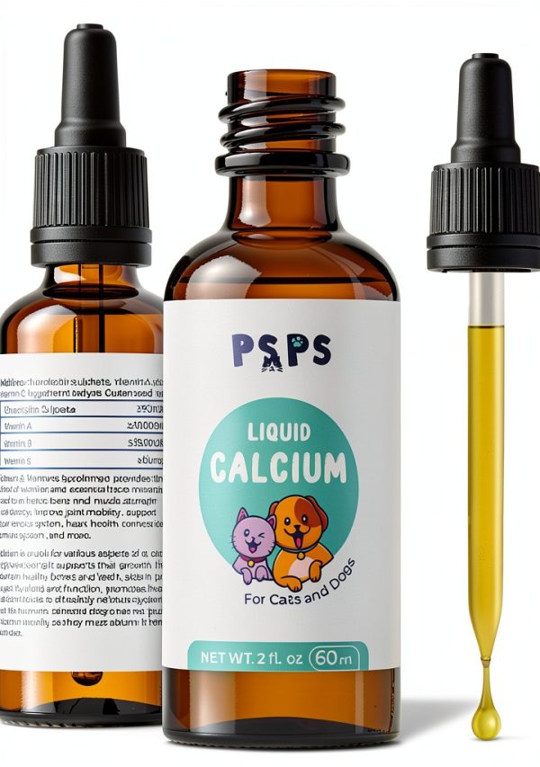 Calcium Liquid for Dogs and Cats by Psps 2 Fl Oz with Vitamins A C D-2