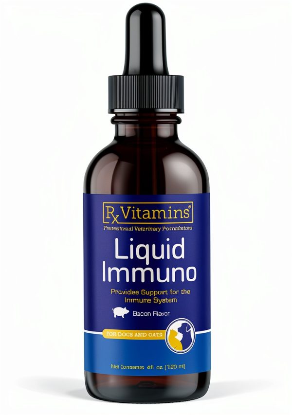 Rx Vitamins Liquid Immuno Dog & Cat Immune Support - Reishi Mushroom Supplement for Dogs & Cats Plus L-Lysine - Ideal Eye Supplements, Immunity Booster Supplements for Pets - 4 oz-0