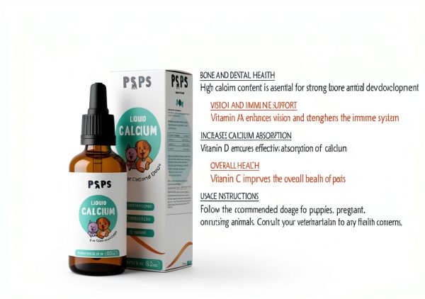 Calcium Liquid for Dogs and Cats by Psps 2 Fl Oz with Vitamins A C D-7