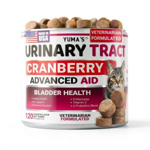 Cat UTI Treatment Cranberry Supplement by YUMAS 120 Chew Multivitamin-0