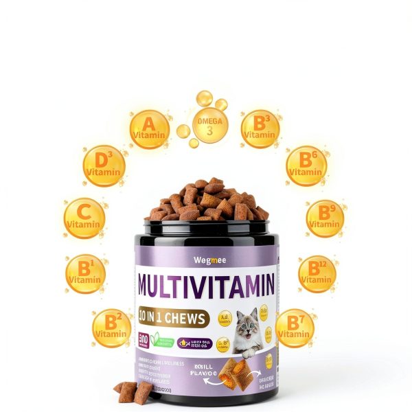 Cat Multivitamin Wagmee 10-in-1 Crunchy Chews with Omega‑3 Flavor-1