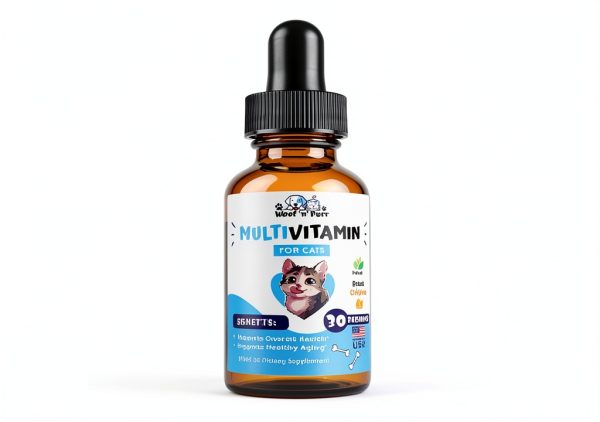 Cat Multivitamin by Woof n Purr – Skin & Coat, Joint Support 1oz-5