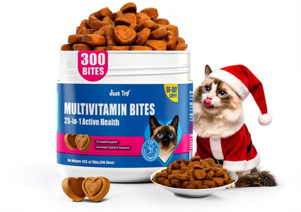 Just Try 23-in-1 Taurine Cat Vitamins Treats with L-Lysine – 300 Bites-0