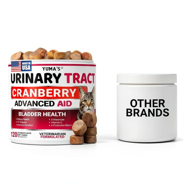 Cat UTI Treatment Cranberry Supplement by YUMAS 120 Chew Multivitamin-4