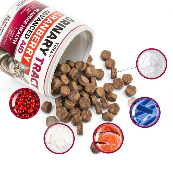 Cat UTI Treatment Cranberry Supplement by YUMAS 120 Chew Multivitamin-2